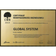 Certyfikat Wiarygodności Biznesowej dla Global System